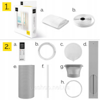 Портативний кондиціонер 4 в1 / Yoer FrostBox PAC03W / 3кВт / 30 м2 + Wi-Fi +Тепловий насос