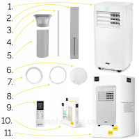 Портативний кондиціонер 4 в1 / Yoer FrostBox PAC03W / 3кВт / 30 м2 + Wi-Fi +Тепловий насос