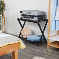 Складаний багажний табурет Relaxdays 58,5x68,5x38 см, бамбук, 50 кг, для зручного зберігання валіз та взуття 6032611