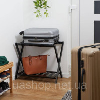 Складаний багажний табурет Relaxdays 58,5x68,5x38 см, бамбук, 50 кг, для зручного зберігання валіз та взуття 6032611