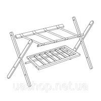 Складаний багажний табурет Relaxdays 58,5x68,5x38 см, бамбук, 50 кг, для зручного зберігання валіз та взуття 6032611