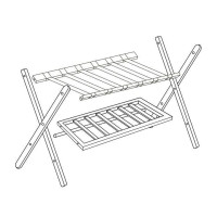 Складаний багажний табурет Relaxdays з полицею для валіз, 56x68,5x41,5 см, бамбук, до 50 кг, компактне зберігання 6042299