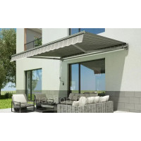 Терасний тент, ручний маркіза Focus Garden Classiс 300x250 сірий/білий  61934