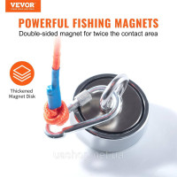 Двосторонній магніт VEVOR Mountain Magnet Set Lina для пошуку скарбів, 272 кг (600 фунтів на сторону), неодимовий 62987