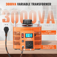 Автоматичний трансформатор напруги VEVOR 3000VA 0-300V LCD дисплей для регулювання змінного струму 63324