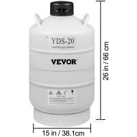 Vevor 672923 Контейнер для азоту 20 л Контейнер для рідкого азоту з авіаційного алюмінію Контейнер для рідкого