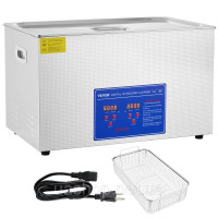 Vevor 672941 30L 100A Ультразвуковий очищувач з нагрівачем 600W з нержавіючої сталі Ультразвукова ванна