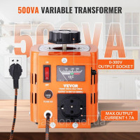 Vevor 675304 500VA Трансформатор змінної напруги 1.7A 0-300V AC Регулятор напруги CE