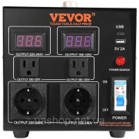 Vevor 675307 2000 ВА перетворювач напруги Трансформатор змінного струму 110 В⇋220 В трансформатор 2x US