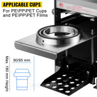 VEVOR Bubble Tea Sealing Machine Напівавтоматична машина для запаювання напоїв