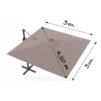 Садовый зонт GardenLine Roma 300x300 см Парасоля PPL-883 300x300cm (сірий)