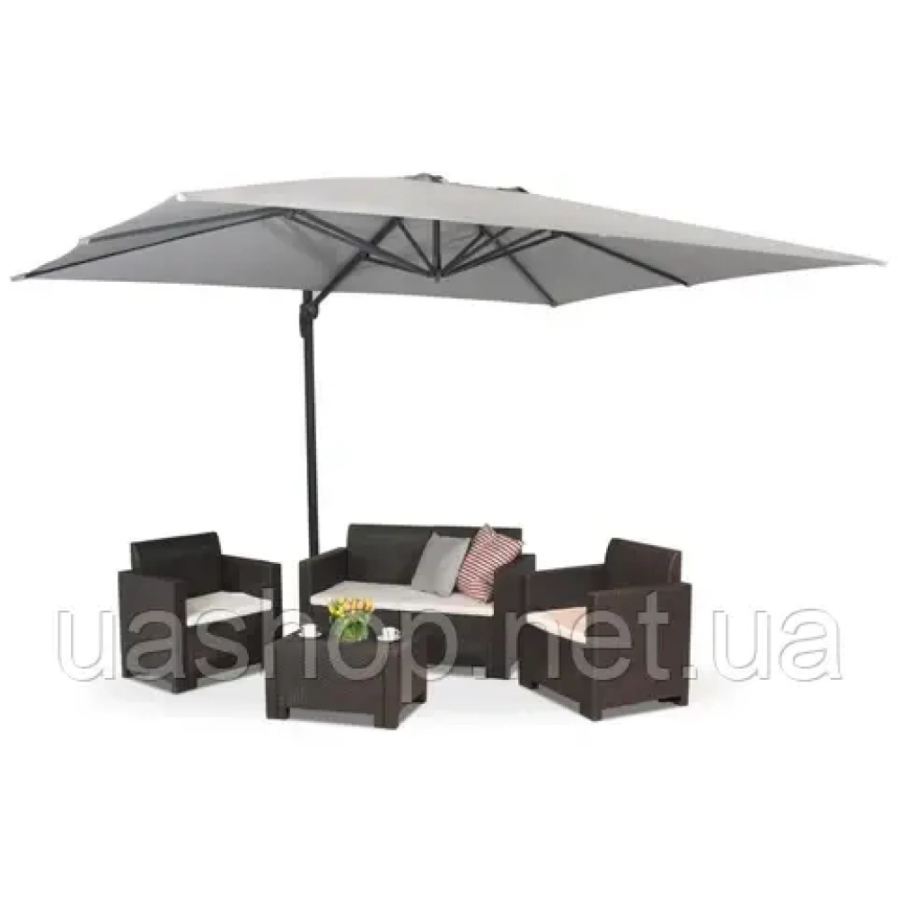 Парасоля садова  Siena 3x4 м Garden Point сірого кольору 738