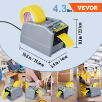 Vevor 774150 Автоматичний дозатор стрічки, електричний різак стрічки, пакувальна машина, машина для різання