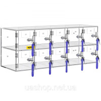Vevor 774457 Шафка для мобільних телефонів акрилова, шафа для зберігання, кишеня з ключами, 10 слотів, прозора