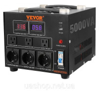 Vevor 775314 Трансформатор перетворювача напруги 5000 ВА Перетворювач змінного струму 110 В⇋ 220 В 3x US NEMA