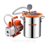 Vevor 775586 11.36L вакуумна камера 3.5CFM одноступінчастий вакуумний насос комплект 260 мл