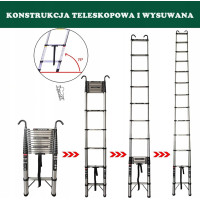 Драбина телескопічна складна 5 метрів Day Plus до 150 кг 15 сходинок 9000273 Драбина телескопічна складна 5 метрів Day Plus до 150 кг 15 сходинок 9000273