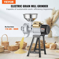 Vevor 981807 Електричний млин для зерна 3000 Вт Машина Кукурудзяний млин 50 кг/год Млин для спецій