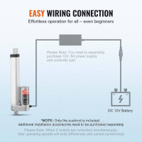 Vevor 982505 1000N Лінійний привід DC 12V Лінійний привід IP54 Електричний лінійний двигун 150мм довжина ходу