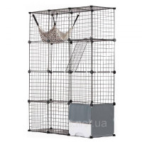 Vevor 982998 4-ярусна клітка для котів Вольєр для котів металева дротяна клітка 1041х360х1397 мм