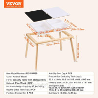 Vevor 984216 Столик Sensory Sand Play Table Activity Table з 3 контейнерами для зберігання