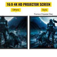 Vevor 984565 Екран проектора 16:9 4K HD екран на штативі проекційна поверхня 200x113см презентаційний екран