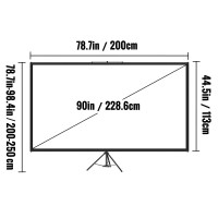 Vevor 984565 Екран проектора 16:9 4K HD екран на штативі проекційна поверхня 200x113см презентаційний екран