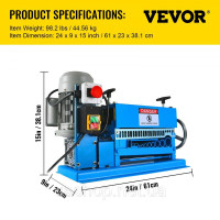 Vevor 985424 Машина для зняття ізоляції кабелю Електрична 220 В Багатодротяна машина для зняття ізоляції 0,37