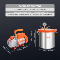 Vevor 985495 Багатофункціональний насос вакуумний насос з вакуумною камерою 11л 100л/хв вакуумний насос 150Вт Vevor 985495 Багатофункціональний насос вакуумний насос з вакуумною камерою 11л 100л/хв вакуумний насос 150Вт