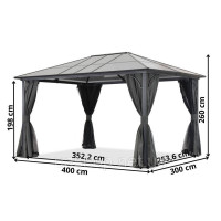 Сучасна садова альтанка Santiago 3x4m Garden Point antracyt