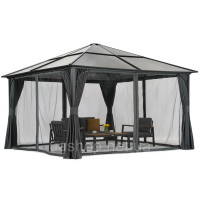 Сучасна садова альтанка Santiago Premium 4x4m Garden Point антрацит