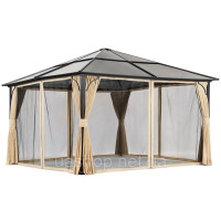 Сучасна садова альтанка Santiago Premium 4x4m Garden Point бежева