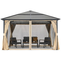 Сучасна садова альтанка Santiago Premium 4x4m Garden Point бежева