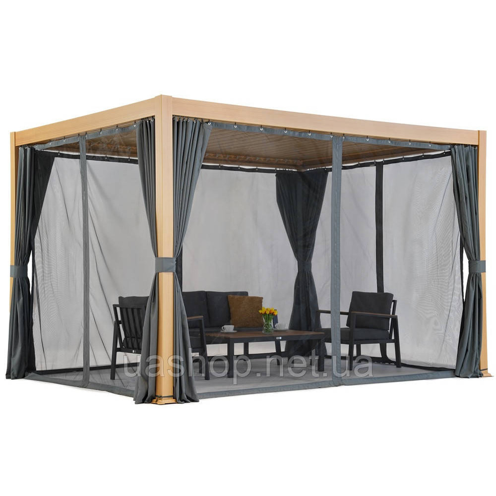 Вільностояча терасна пергола Lagos Premium 3x4 Garden Point woodlike - антрацит