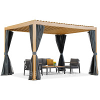 Вільностояча терасна пергола Lagos Premium 3x4 Garden Point woodlike - антрацит