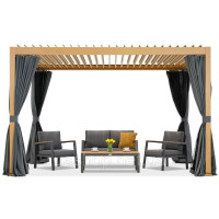 Вільностояча терасна пергола Lagos Premium 3x4 Garden Point woodlike - антрацит