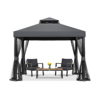 Садова альтанка антрацит з москітною сіткою Valencia 3x3 м Garden Point