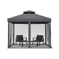Садова альтанка антрацит з москітною сіткою Valencia 3x3 м Garden Point