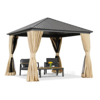 Металева альтанка Sardinia Premium 3x3 Garden Point бежева