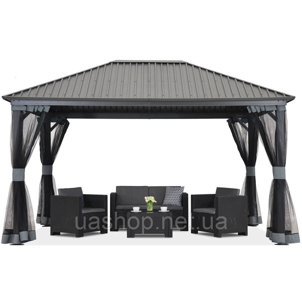 Металева альтанка Sardinia Premium 3x6 Garden Point антрацит