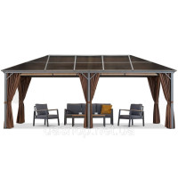 Садова альтанка Milos 3x6м з коричневими шторами Garden Point