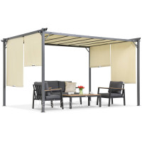 Пергола для внутрішнього дворика Cream Sevilla 3x4m зі шторами Garden Point
