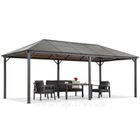 Садова альтанка Milos 3x6м з москітною сіткою Garden Point сіра