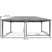 Садова альтанка Milos 3x6м з москітною сіткою Garden Point сіра