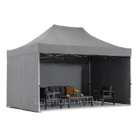 Садова альтанка Манта 3 x 4,4m антрацит з шторами Garden Point