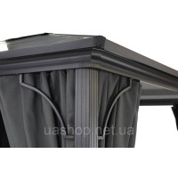 Сучасна садова альтанка Santiago Premium 3x6m Garden Point антрацит