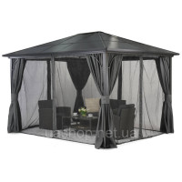 Сучасна садова альтанка Santiago Premium 3x3,6 м Garden Point антрацит