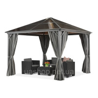 Альтанка Milos 3x3м зі шторами Garden Point сіра