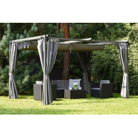 Антрацитова терасна пергола зі шторами La Palma 3x4 Garden Point