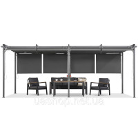 Антрацитова терасна пергола з ролетами La Palma 3x6 m Garden Point